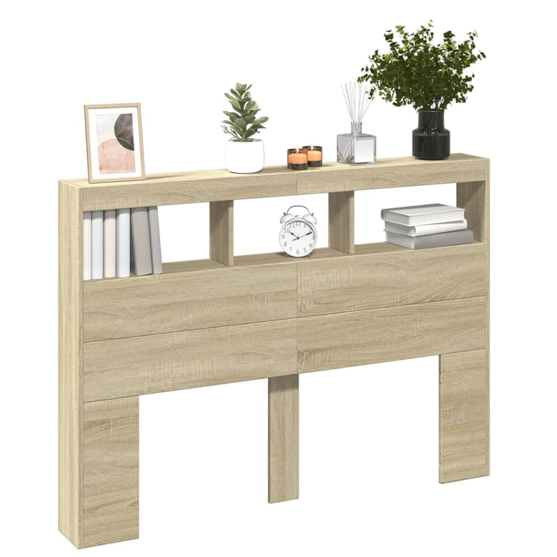 vidaXL sonoma tölgy színű áthidalószekrény LED-ekkel 140 x 17 x 102 cm