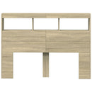 vidaXL sonoma tölgy színű áthidalószekrény LED-ekkel 140 x 17 x 102 cm