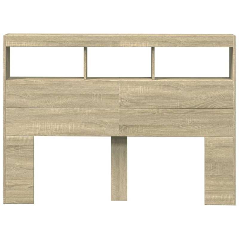 vidaXL sonoma tölgy színű áthidalószekrény LED-ekkel 140 x 17 x 102 cm
