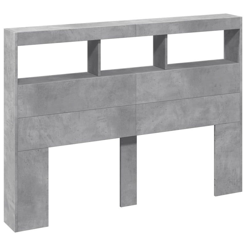 vidaXL betonszürke áthidalószekrény LED-világítással 140 x 17 x 102 cm