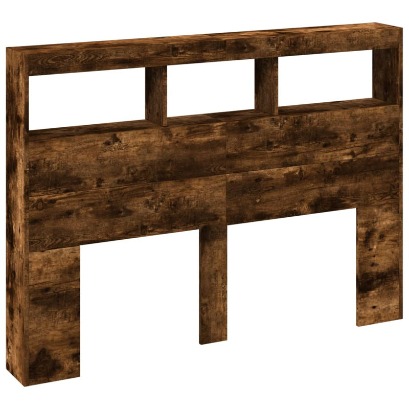vidaXL füstös tölgy színű áthidalószekrény LED-ekkel 140x17x102 cm