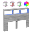 vidaXL szürke sonoma színű áthidalószekrény LED-ekkel 140 x 17 x 102cm