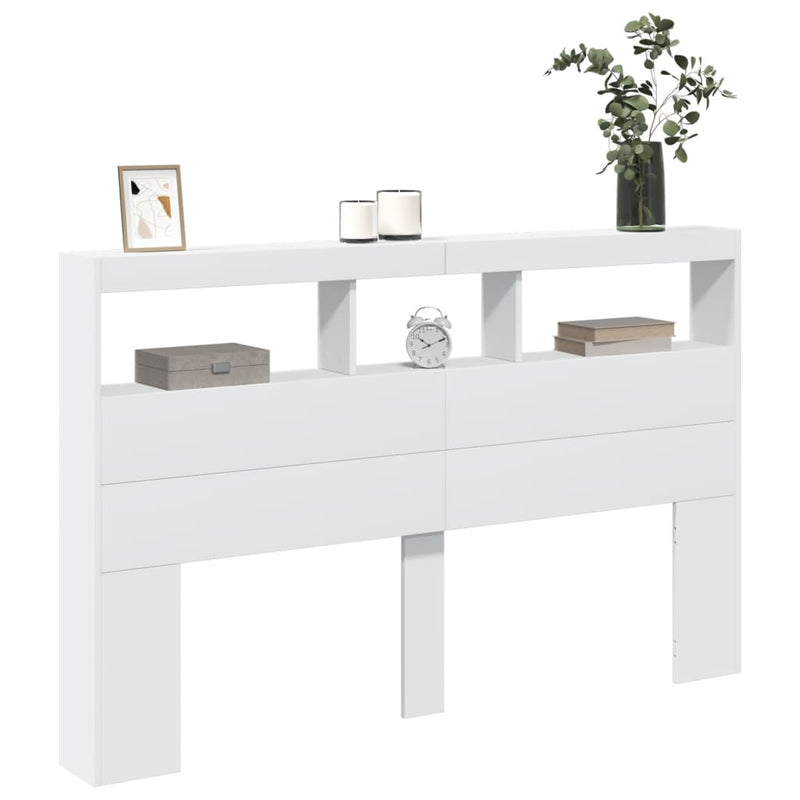 vidaXL fehér áthidalószekrény LED-világítással 160 x 17 x 102 cm