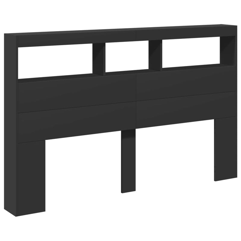 vidaXL fekete áthidalószekrény LED-világítással 160 x 17 x 102 cm
