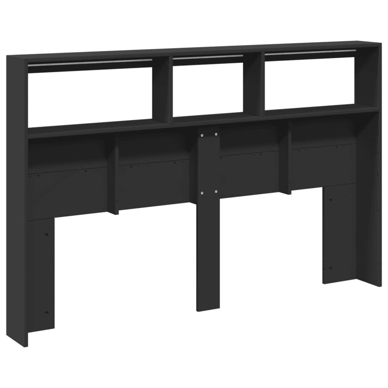vidaXL fekete áthidalószekrény LED-világítással 160 x 17 x 102 cm