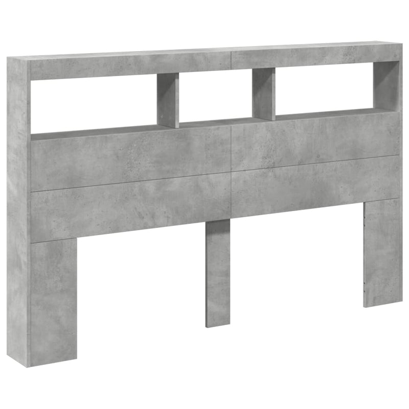 vidaXL betonszürke áthidalószekrény LED-világítással 160 x 17 x 102 cm