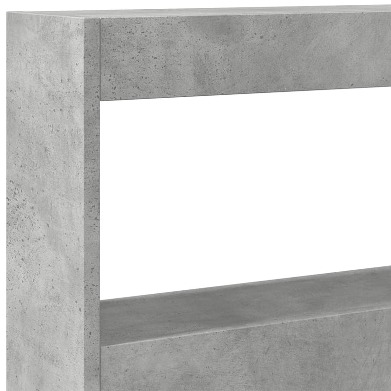 vidaXL betonszürke áthidalószekrény LED-világítással 160 x 17 x 102 cm