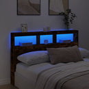 vidaXL füstös tölgy színű áthidalószekrény LED-ekkel 160x17x102 cm
