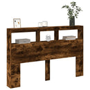 vidaXL füstös tölgy színű áthidalószekrény LED-ekkel 160x17x102 cm