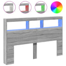 vidaXL szürke sonoma színű áthidalószekrény LED-ekkel 160 x 17 x 102cm