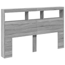 vidaXL szürke sonoma színű áthidalószekrény LED-ekkel 160 x 17 x 102cm