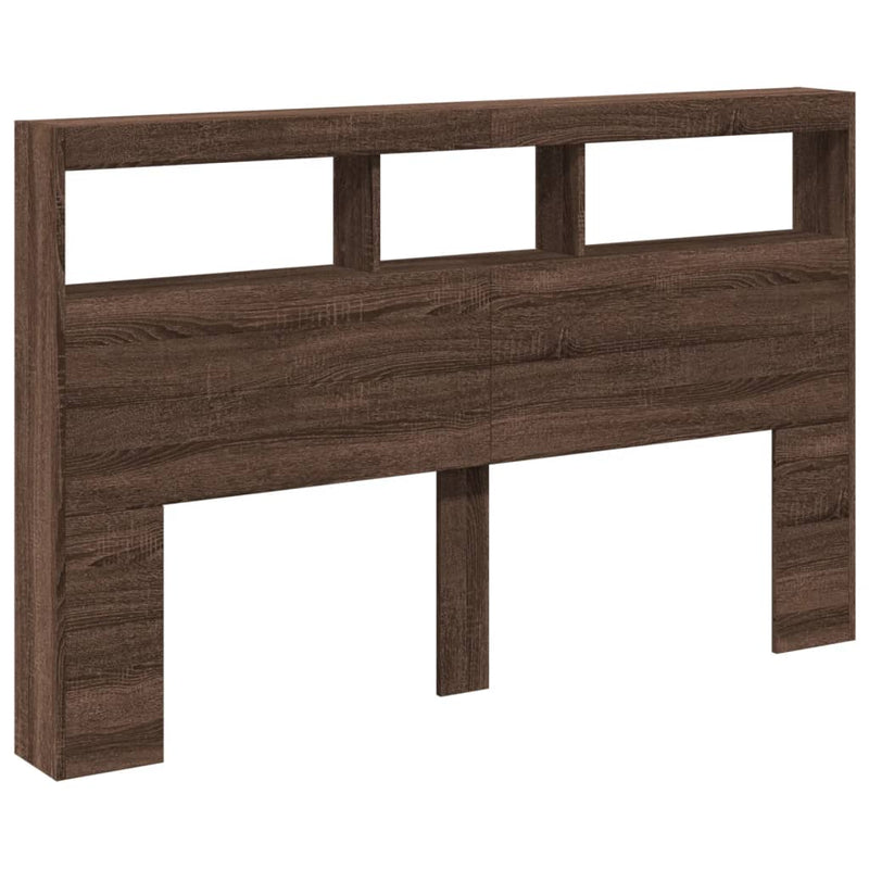 vidaXL barna tölgy színű áthidalószekrény LED-ekkel 160 x 17 x 102 cm