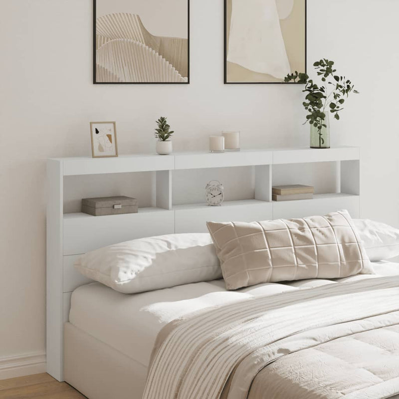 vidaXL fehér áthidalószekrény LED-világítással 180 x 17 x 102 cm