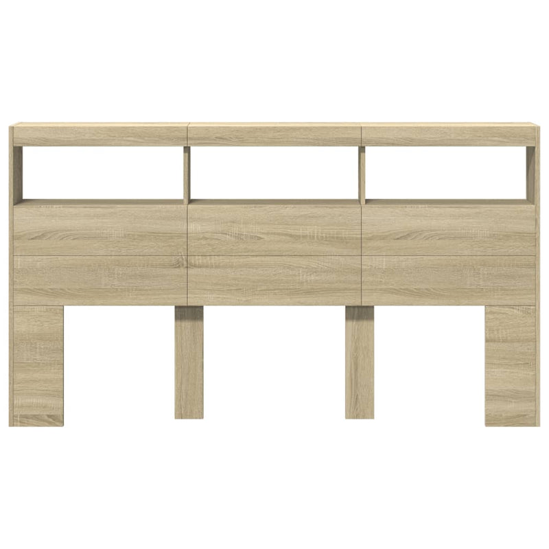 vidaXL sonoma tölgy színű áthidalószekrény LED-ekkel 180 x 17 x 102 cm