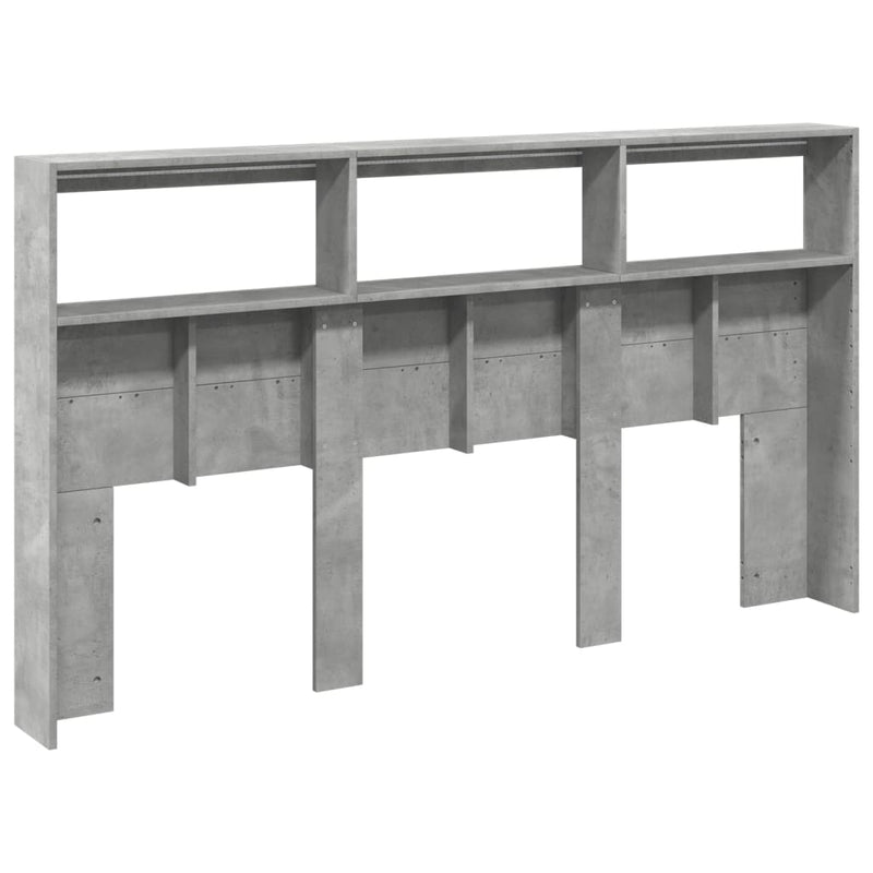vidaXL betonszürke áthidalószekrény LED-világítással 180 x 17 x 102 cm