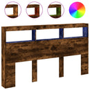 vidaXL füstös tölgy színű áthidalószekrény LED-ekkel 180x17x102 cm