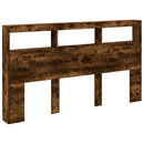 vidaXL füstös tölgy színű áthidalószekrény LED-ekkel 180x17x102 cm