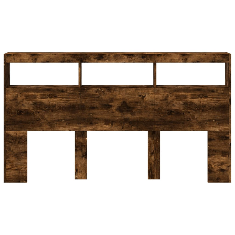 vidaXL füstös tölgy színű áthidalószekrény LED-ekkel 180x17x102 cm