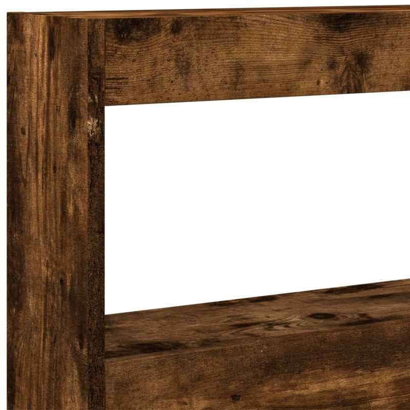 vidaXL füstös tölgy színű áthidalószekrény LED-ekkel 180x17x102 cm