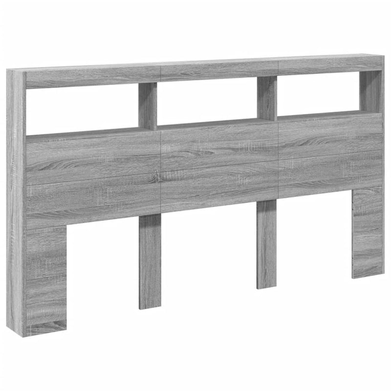 vidaXL szürke sonoma színű áthidalószekrény LED-ekkel 180 x 17 x 102cm