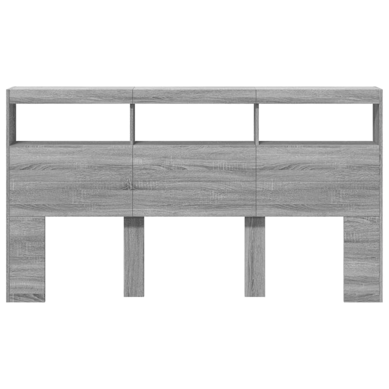 vidaXL szürke sonoma színű áthidalószekrény LED-ekkel 180 x 17 x 102cm
