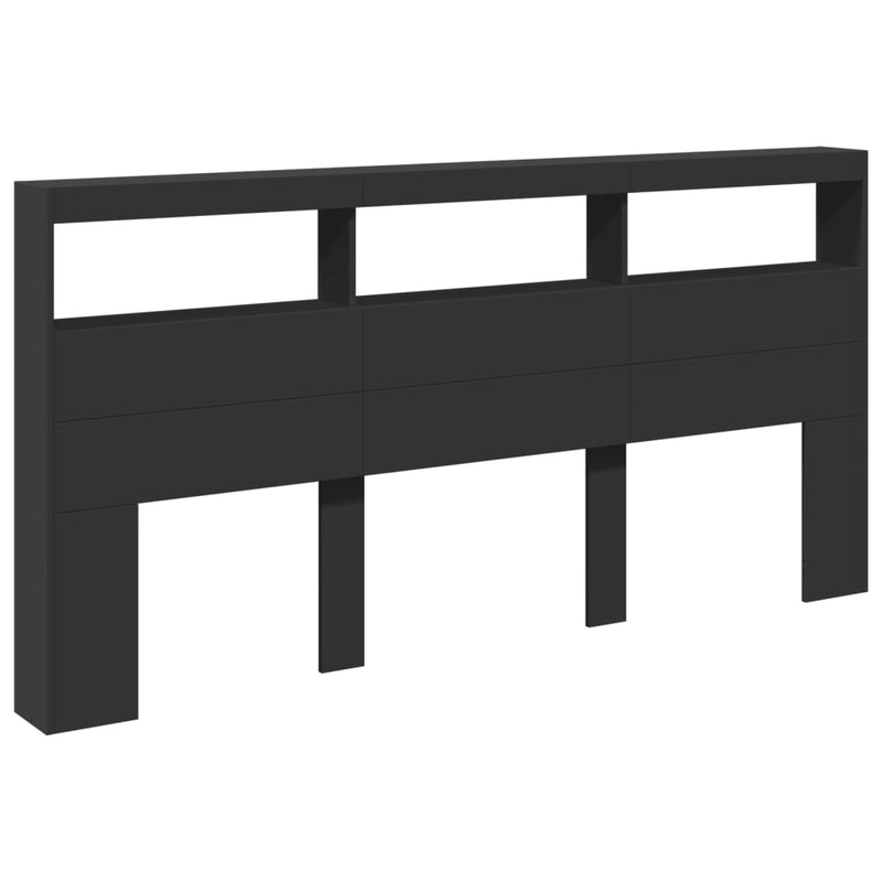 vidaXL fekete áthidalószekrény LED-világítással 200 x 17 x 102 cm