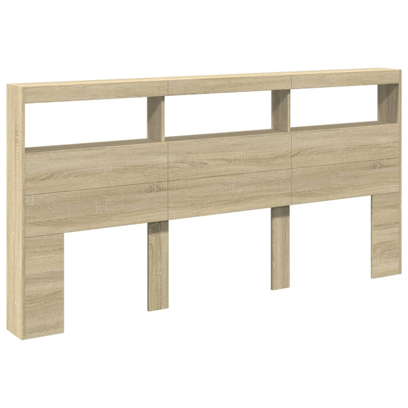 vidaXL sonoma tölgy színű áthidalószekrény LED-ekkel 200 x 17 x 102 cm