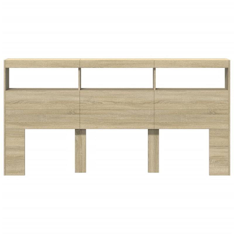 vidaXL sonoma tölgy színű áthidalószekrény LED-ekkel 200 x 17 x 102 cm