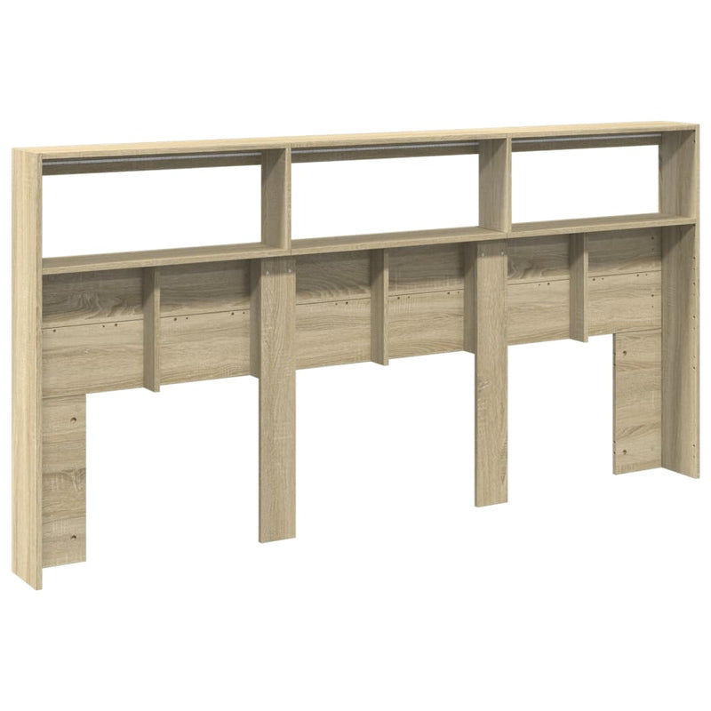 vidaXL sonoma tölgy színű áthidalószekrény LED-ekkel 200 x 17 x 102 cm