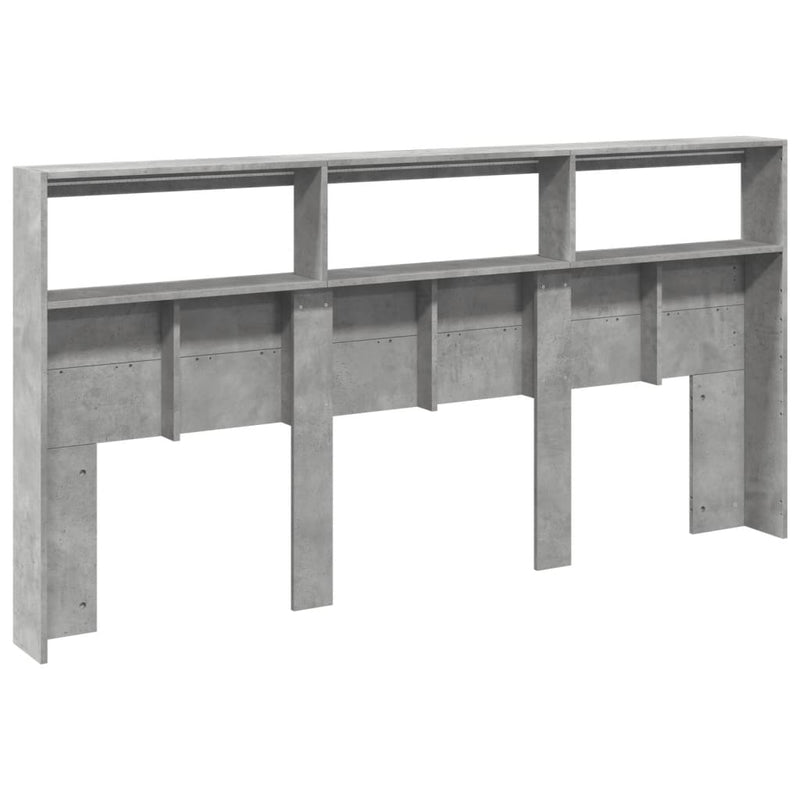 vidaXL betonszürke áthidalószekrény LED-világítással 200 x 17 x 102 cm