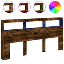 vidaXL füstös tölgy színű áthidalószekrény LED-ekkel 200 x 17 x 102 cm