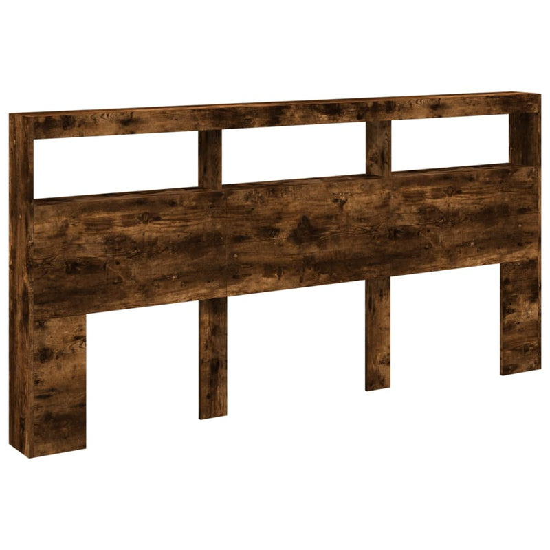 vidaXL füstös tölgy színű áthidalószekrény LED-ekkel 200 x 17 x 102 cm
