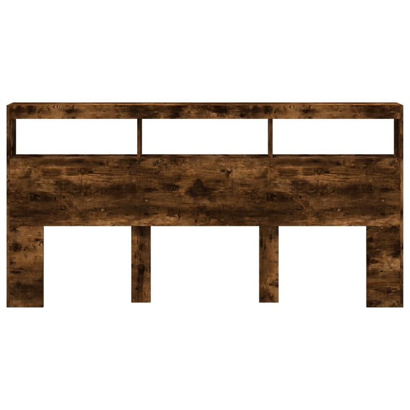 vidaXL füstös tölgy színű áthidalószekrény LED-ekkel 200 x 17 x 102 cm