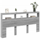 vidaXL szürke sonoma színű áthidalószekrény LED-ekkel 200 x 17 x 102cm