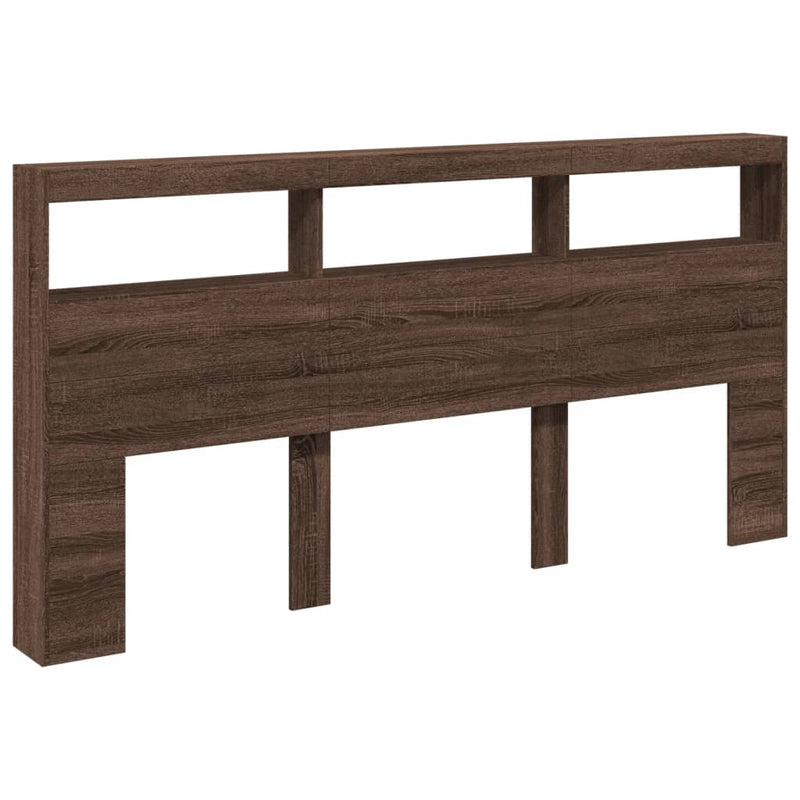 vidaXL barna tölgy színű áthidalószekrény LED-ekkel 200 x 17 x 102 cm