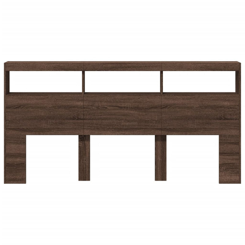 vidaXL barna tölgy színű áthidalószekrény LED-ekkel 200 x 17 x 102 cm