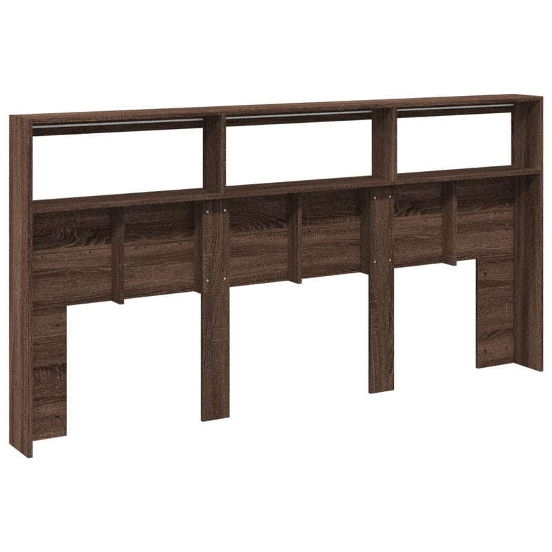 vidaXL barna tölgy színű áthidalószekrény LED-ekkel 200 x 17 x 102 cm