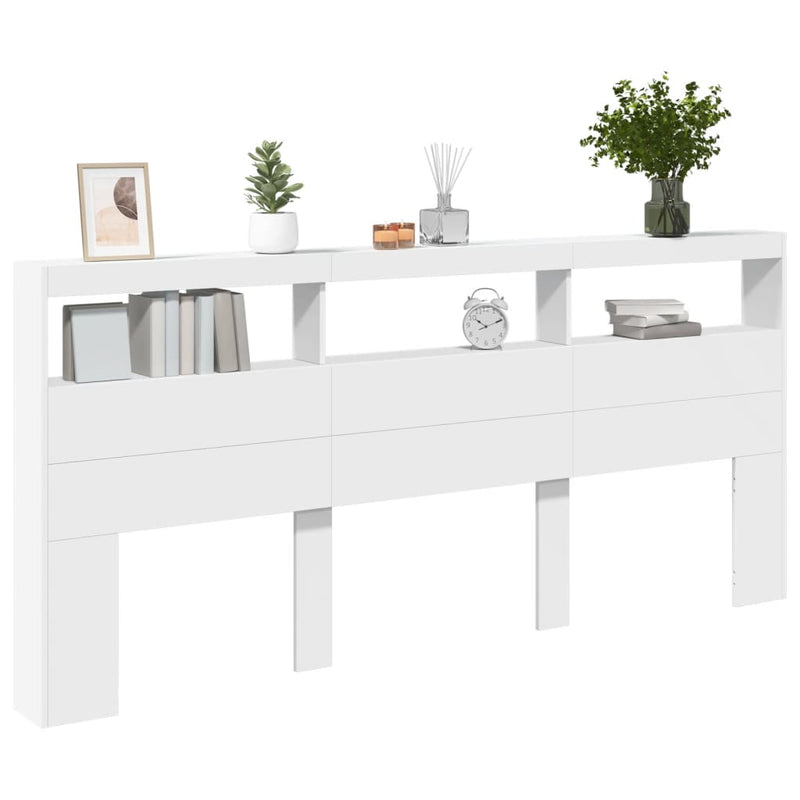 vidaXL fehér áthidalószekrény LED-világítással 220 x 17 x 102 cm