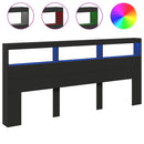 vidaXL fekete áthidalószekrény LED-világítással 220 x 17 x 102 cm