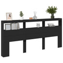 vidaXL fekete áthidalószekrény LED-világítással 220 x 17 x 102 cm