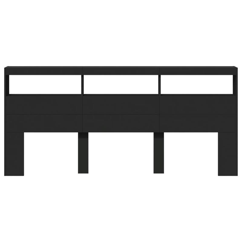 vidaXL fekete áthidalószekrény LED-világítással 220 x 17 x 102 cm