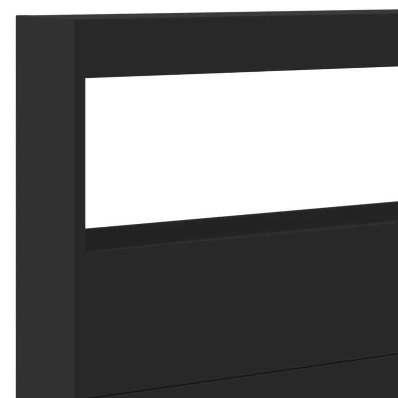 vidaXL fekete áthidalószekrény LED-világítással 220 x 17 x 102 cm