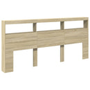 vidaXL sonoma tölgy színű áthidalószekrény LED-ekkel 220 x 17 x 102 cm