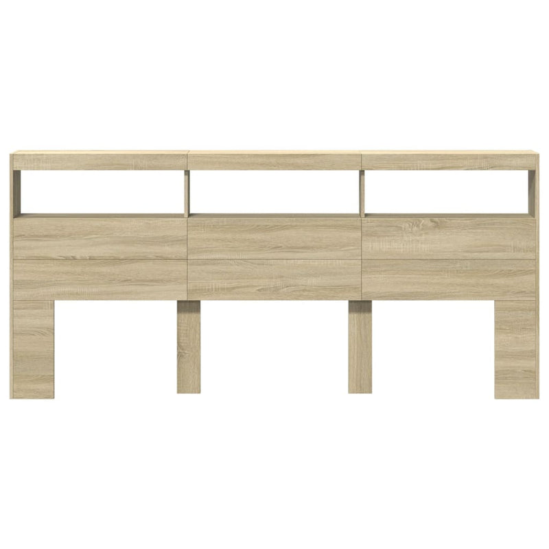vidaXL sonoma tölgy színű áthidalószekrény LED-ekkel 220 x 17 x 102 cm