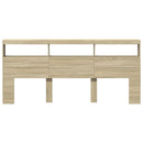 vidaXL sonoma tölgy színű áthidalószekrény LED-ekkel 220 x 17 x 102 cm