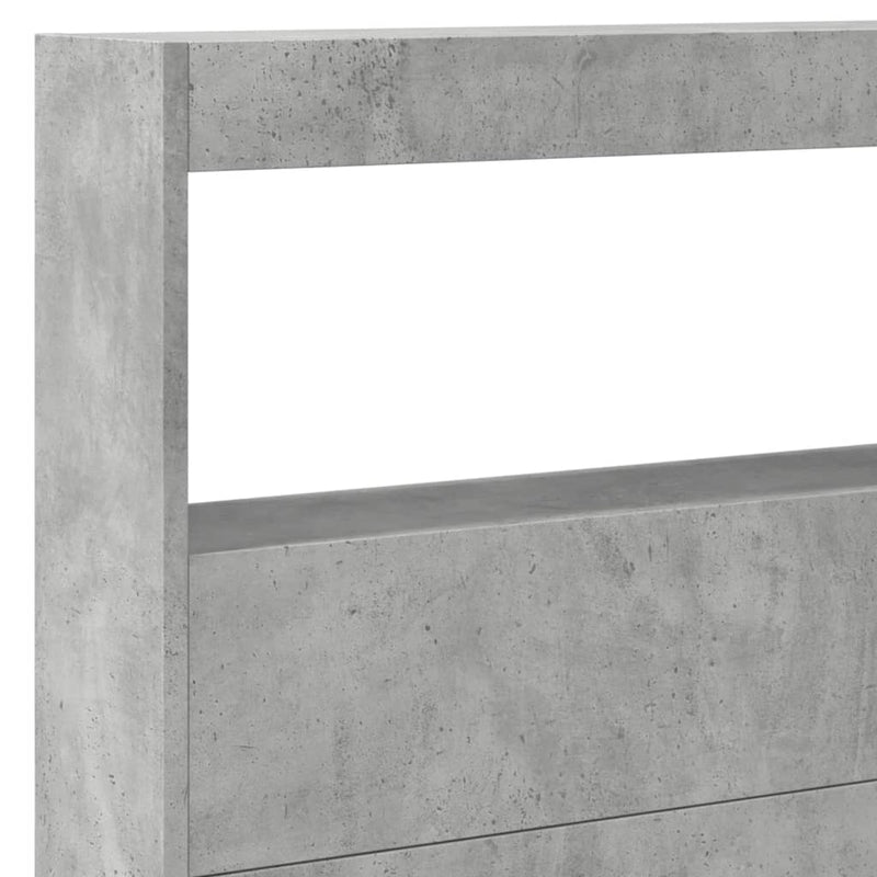 vidaXL betonszürke áthidalószekrény LED-világítással 220 x 17 x 102 cm