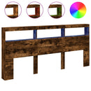 vidaXL füstös tölgy színű áthidalószekrény LED-ekkel 220x17x102 cm