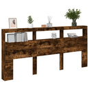 vidaXL füstös tölgy színű áthidalószekrény LED-ekkel 220x17x102 cm