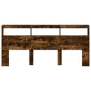 vidaXL füstös tölgy színű áthidalószekrény LED-ekkel 220x17x102 cm