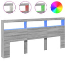 vidaXL szürke sonoma színű áthidalószekrény LED-ekkel 220 x 17 x 102cm